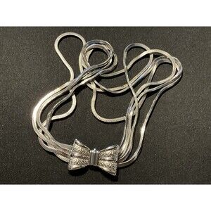 Lot Of 3 Silver Tone Necklaces All High Quality (Read Desc)